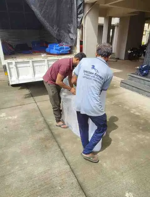 Commercial moving truck being loaded with boxes